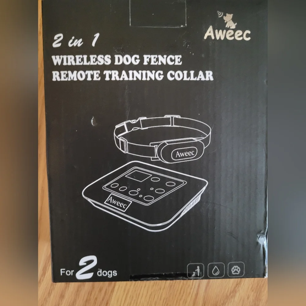 2-in-1 Wireless Dog Fence Remote Training Collar - Black